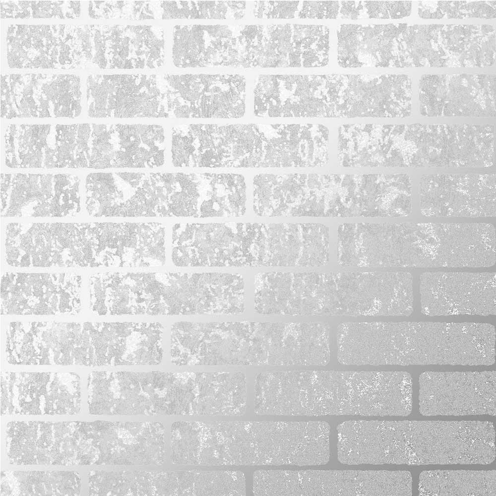 Milan Wallpaper Brick Effect Stone Wall Rose Gold Silver Metallic
