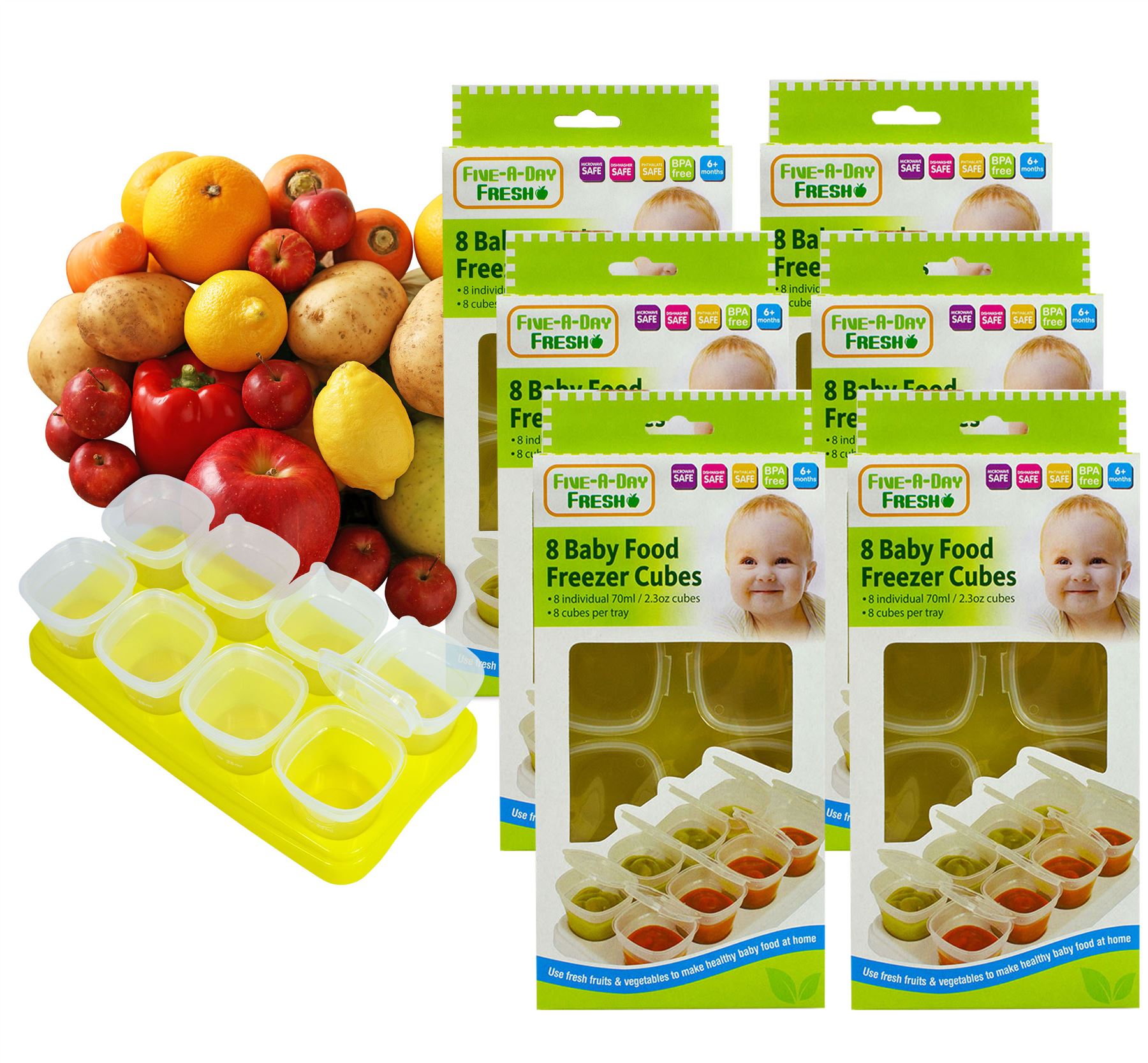 Ollas de comida para destete para bebés congelador tinas bandeja apilable cubos contenedores sin BPA - Imagen 11 de 11