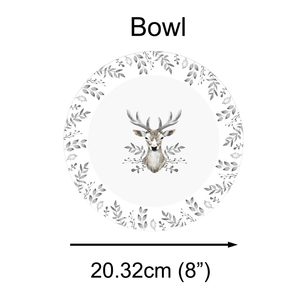 Christmas Tableware Set Grey Stag Design Full Table Setting Ceramic Table Decor - Picture 7 of 51