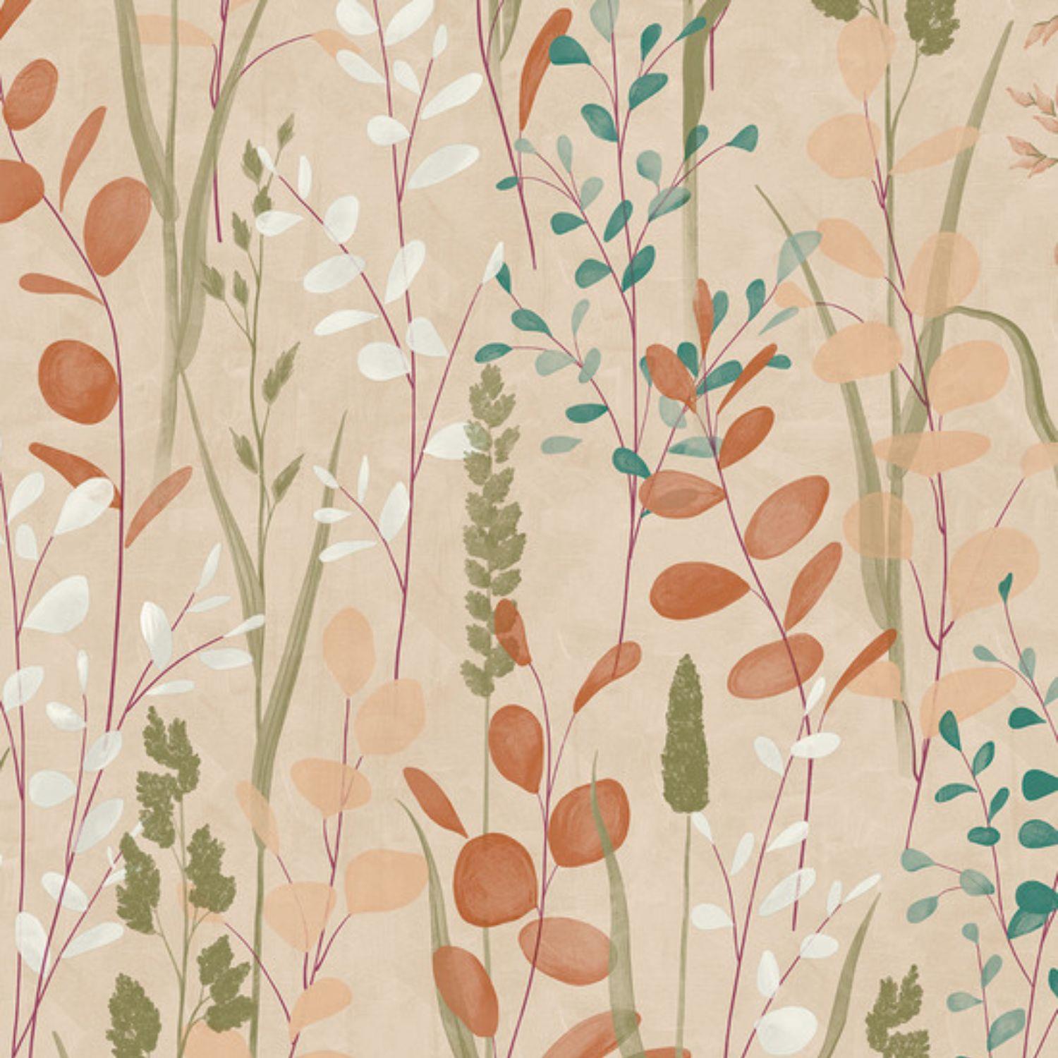 Grandeco Karuna Wildflowers Peach/Cream/Neutral Wallpaper Paste The Wall - Picture 12 of 17