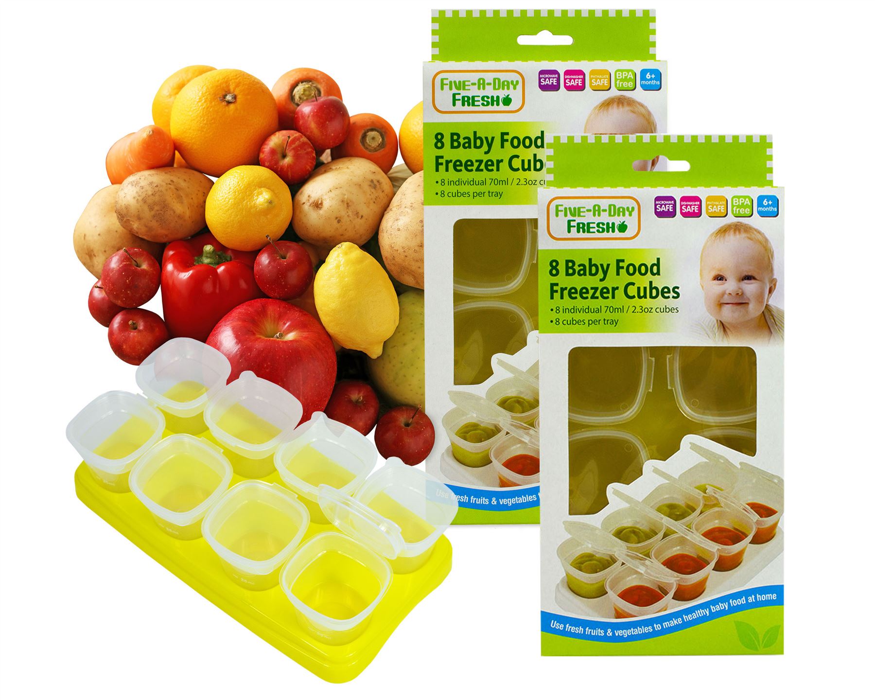 Ollas de comida para destete para bebés congelador tinas bandeja apilable cubos contenedores sin BPA - Imagen 7 de 11
