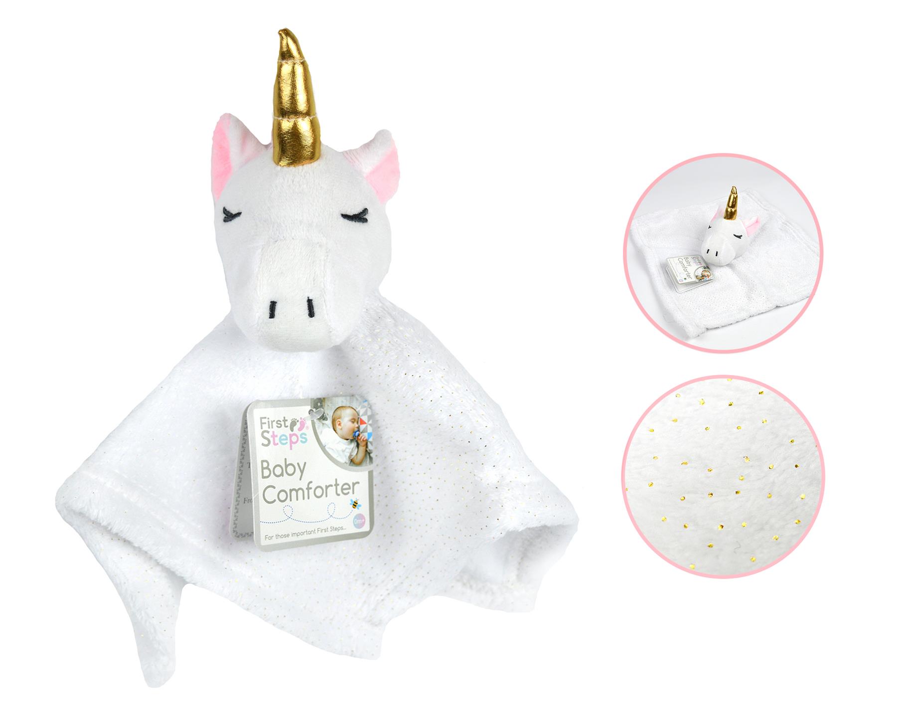 Personalised Babytown Soft UNICORN Comforter Taggy taggie tag Blanket Gift
