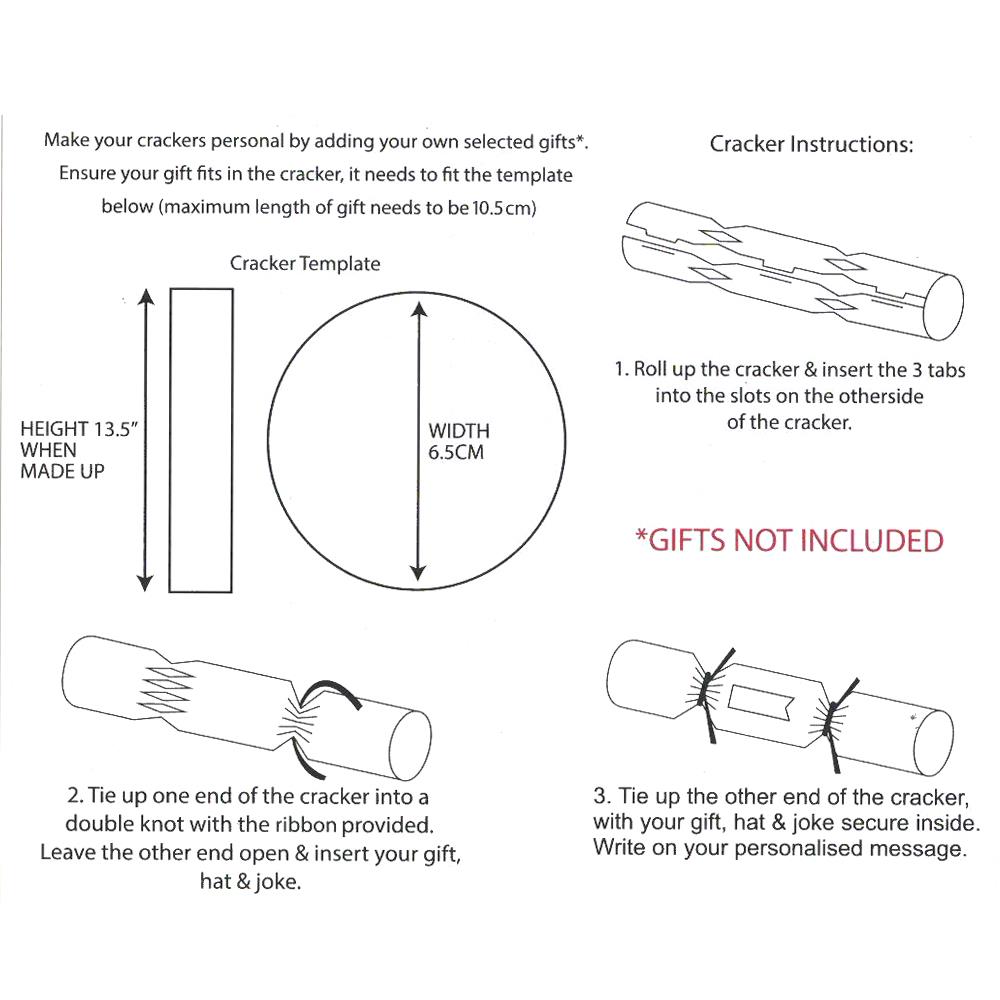 6/12 Make Your Own Christmas Cracker Gold And Cream Personalised Xmas Table Deco - Picture 11 of 11