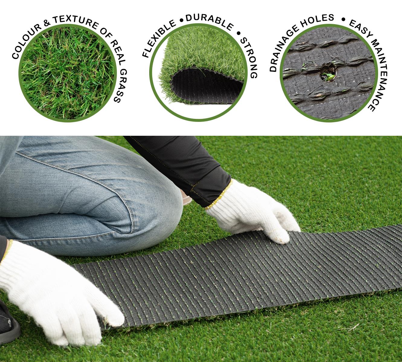 20mm artificial grass realistic quality garden green lawn fake astro turf 4mx1m image 3