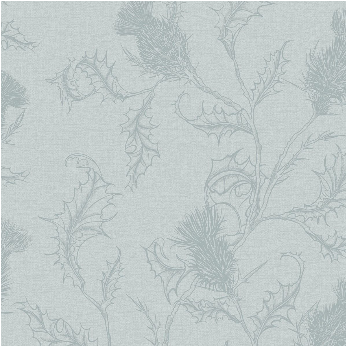 Blue Wallpaper Thistle Botanical Trail Smooth Paper Country Wall Covering