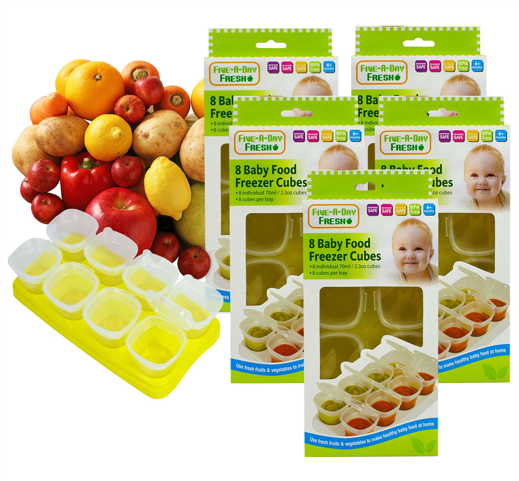 Ollas de comida para destete para bebés congelador tinas bandeja apilable cubos contenedores sin BPA - Imagen 10 de 11