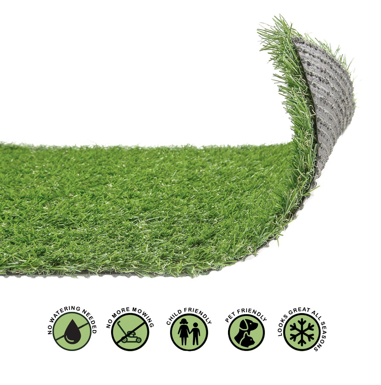 20mm artificial grass realistic quality garden green lawn fake astro turf 4mx1m image 2