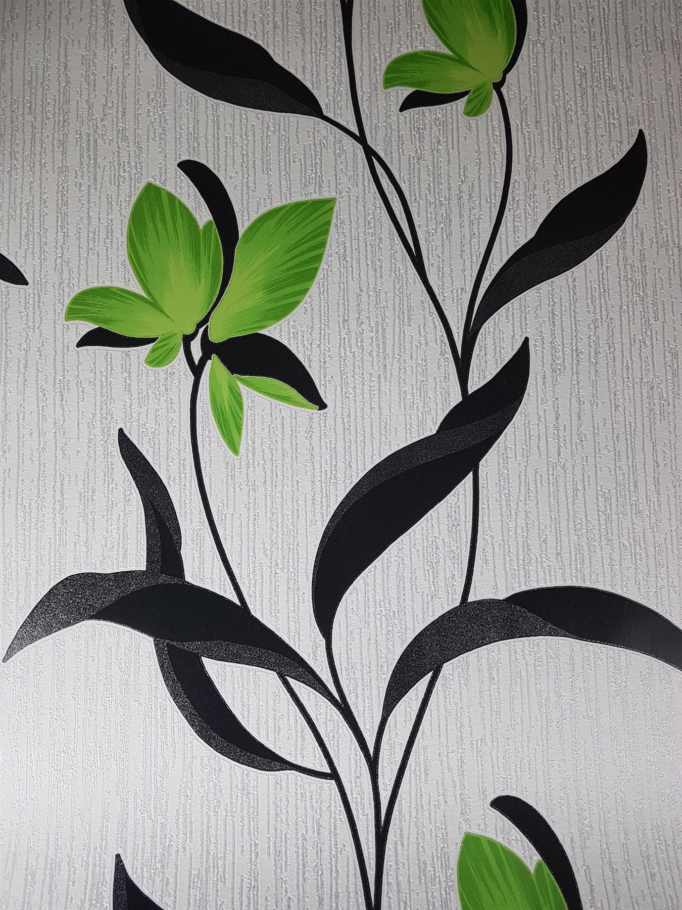 Green And Black Floral Wallpaper Green And Black Floral Wallpaper