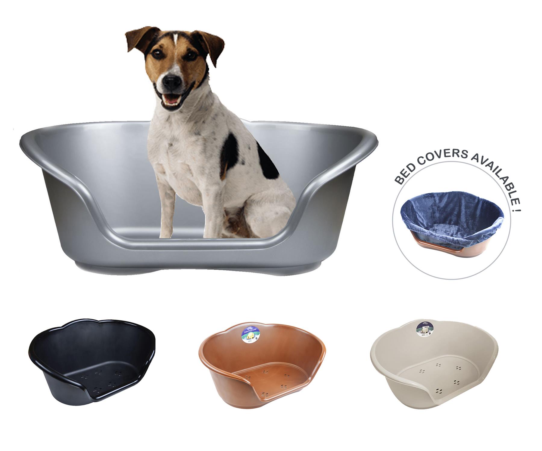Plastic Dog Bed Basket Heavy Duty Waterproof Pet Cat Plush Cover Large 4 Colours eBay