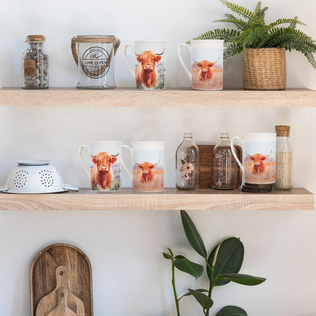 Accessori cucina pranzo a tema mucca Highland tazze vassoi sottobicchieri tovagliette - Foto 32 di 72