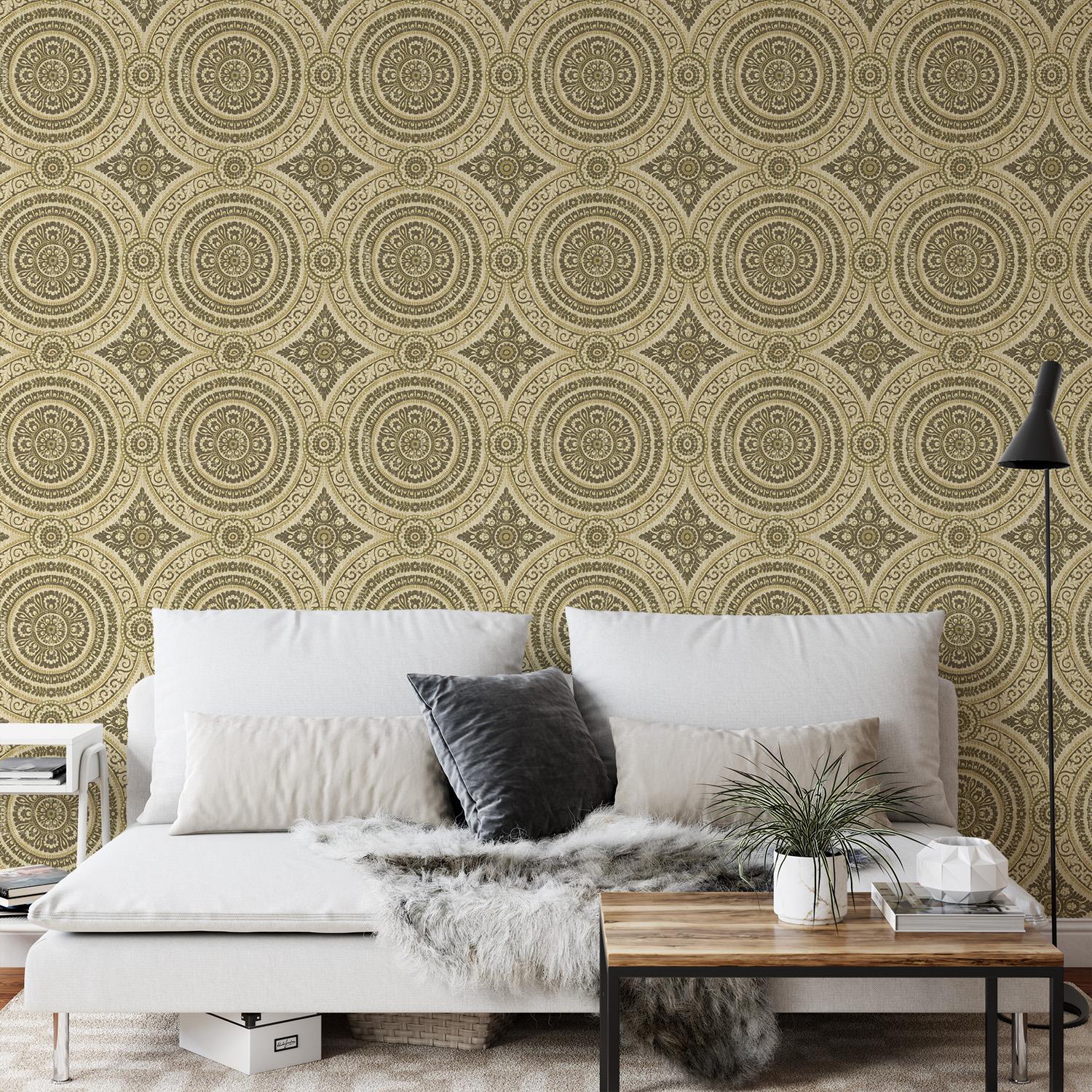 Caspia Damask Wallpaper Classic Stylish Acrylic Coated Feature Wall Decor - Picture 13 of 26