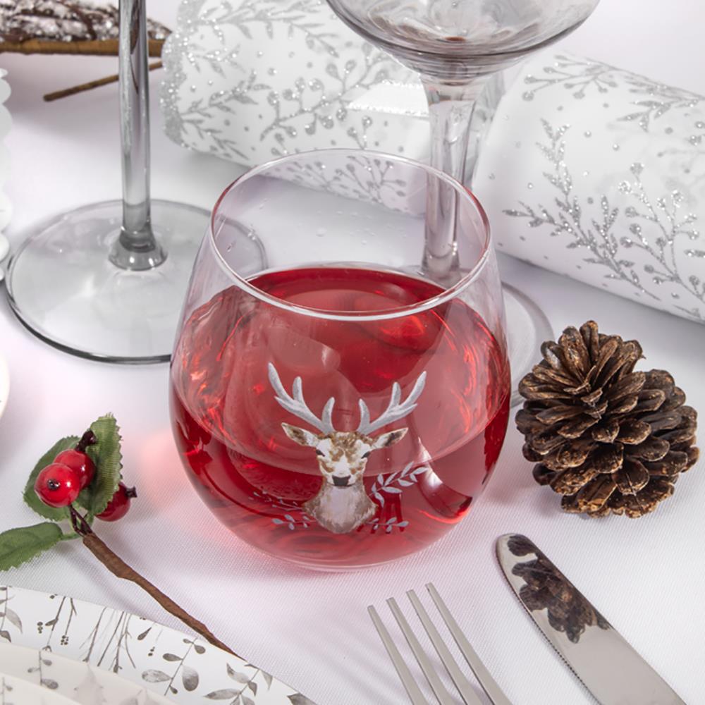 Christmas Tableware Set Grey Stag Design Full Table Setting Ceramic Table Decor - Picture 40 of 51