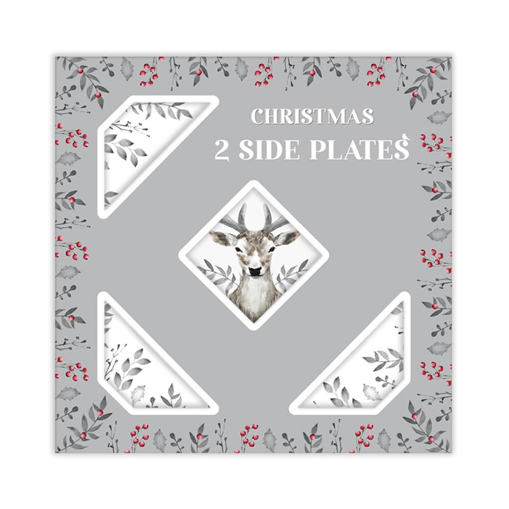 Christmas Tableware Set Grey Stag Design Full Table Setting Ceramic Table Decor - Picture 19 of 51
