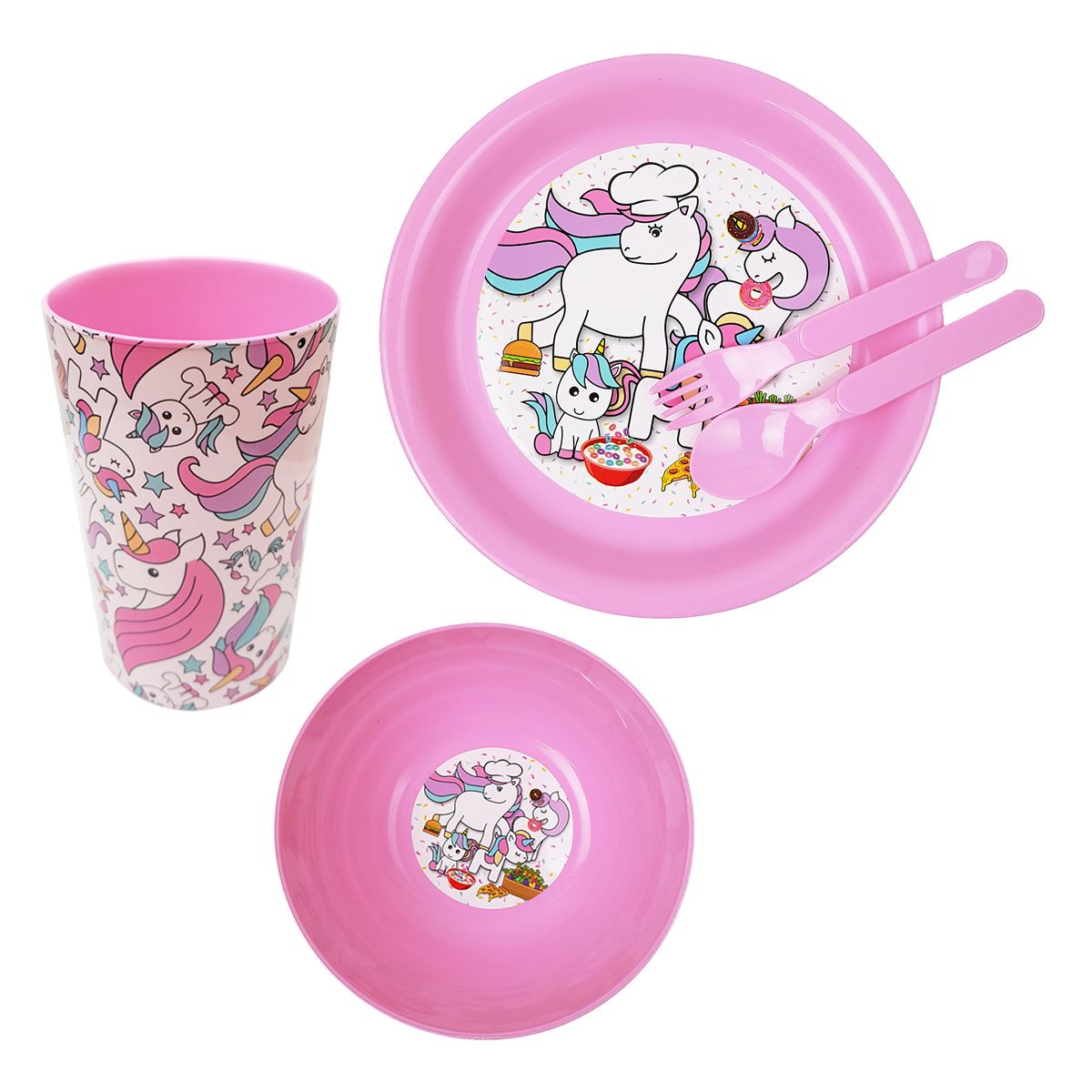 Children Kids Girls Boys Dinner Lunch Set Dinosaur Unicorn Design Plate Bowl Cup eBay