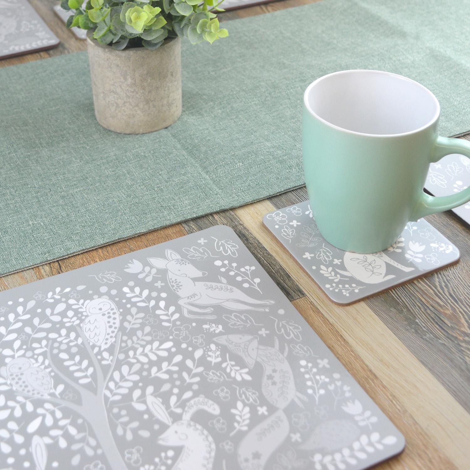 4er Pack Untersetzer und Platzsets schwarz elegant oder grau Schmetterling Design - Bild 83 von 94