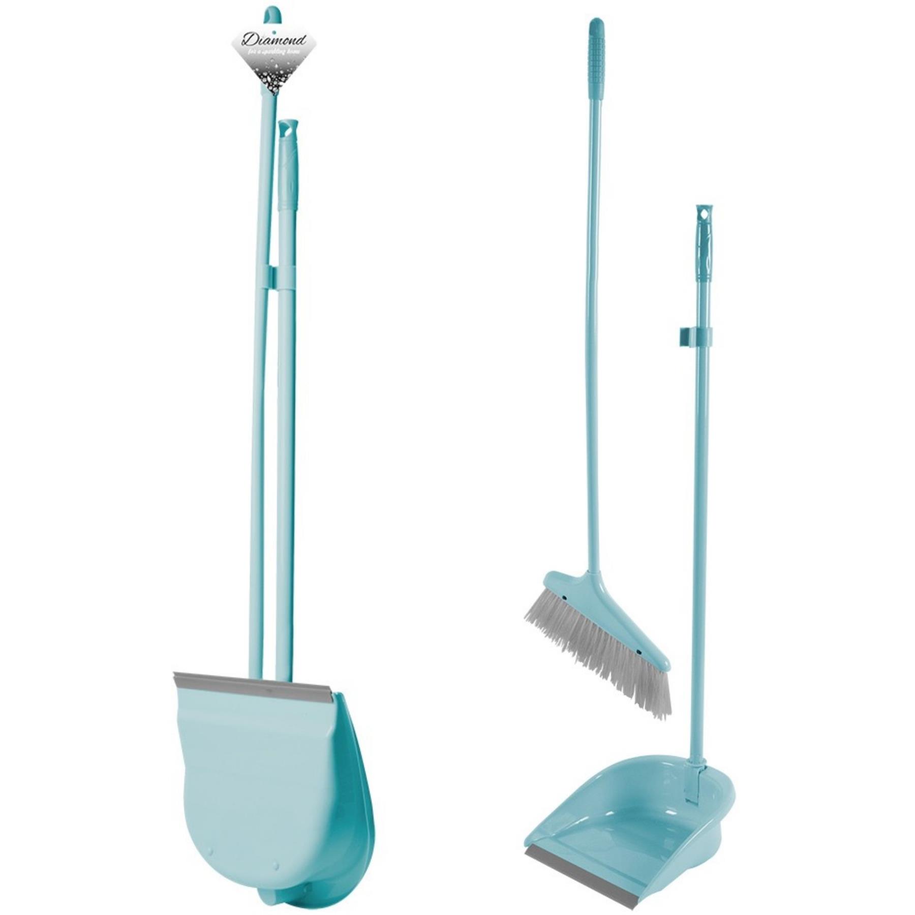 Long Handle Dustpan And Brush 2 Piece Sweeping Set Folding Cleaning