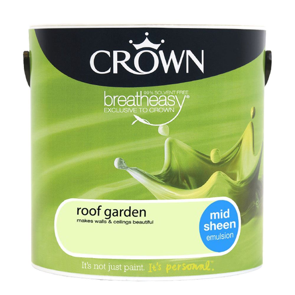 Crown Mid Sheen Quick Dry Emulsion Paint Solvent Free Painting 2.5L Roof Garden 5010131560088 eBay