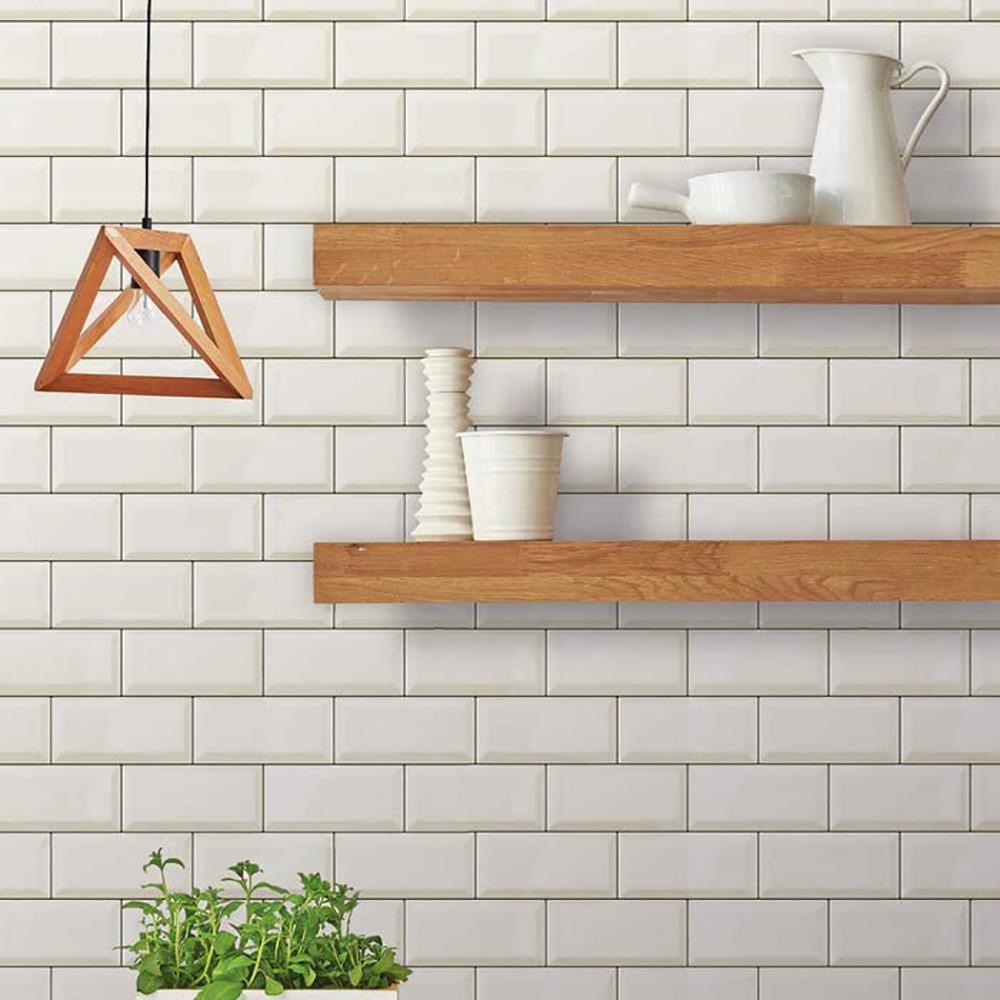 White Subway Tile Tile Brick 3D Effect Wallpaper DCFix Bathroom