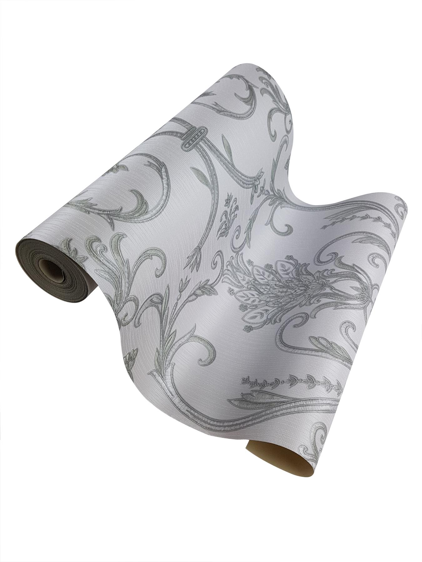 Debona Isabella Damask Ivory Gold Silver Wallpaper Floral Glitter