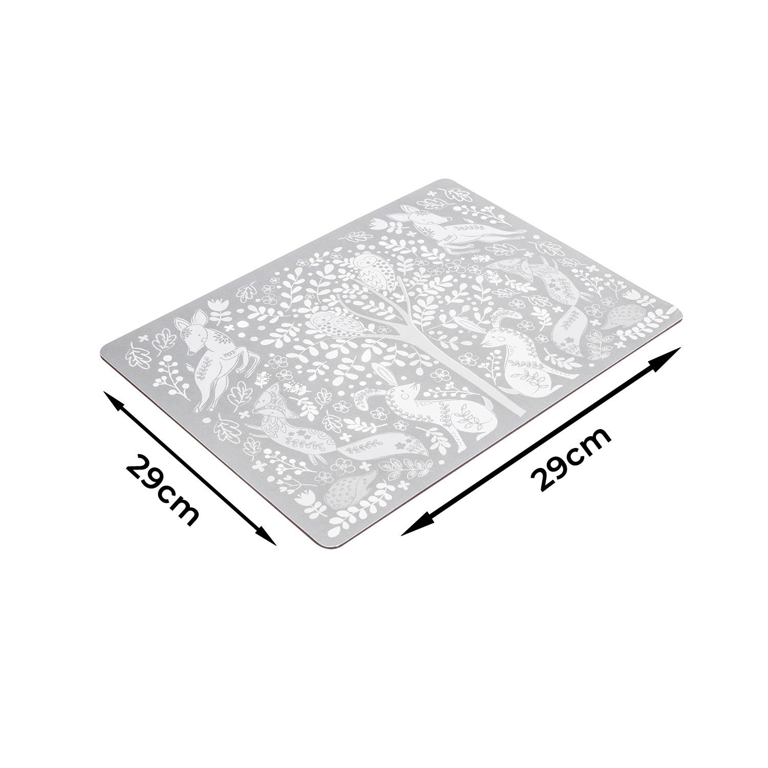 4er Pack Untersetzer und Platzsets schwarz elegant oder grau Schmetterling Design - Bild 86 von 94