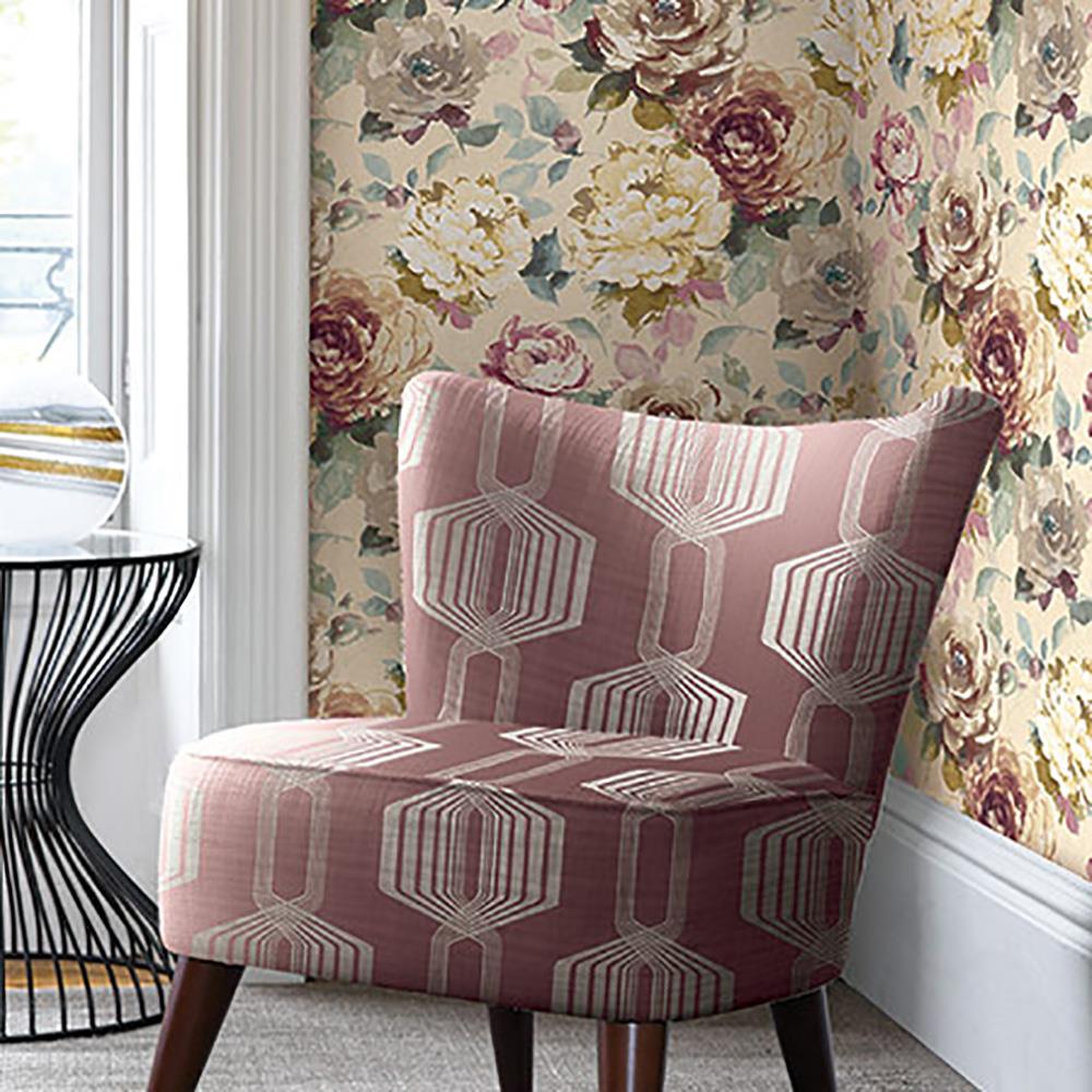 Wallquest Villa Rosa Floral Chintz Wallpaper Botanical Stylish Acrylic Coated - Picture 4 of 22