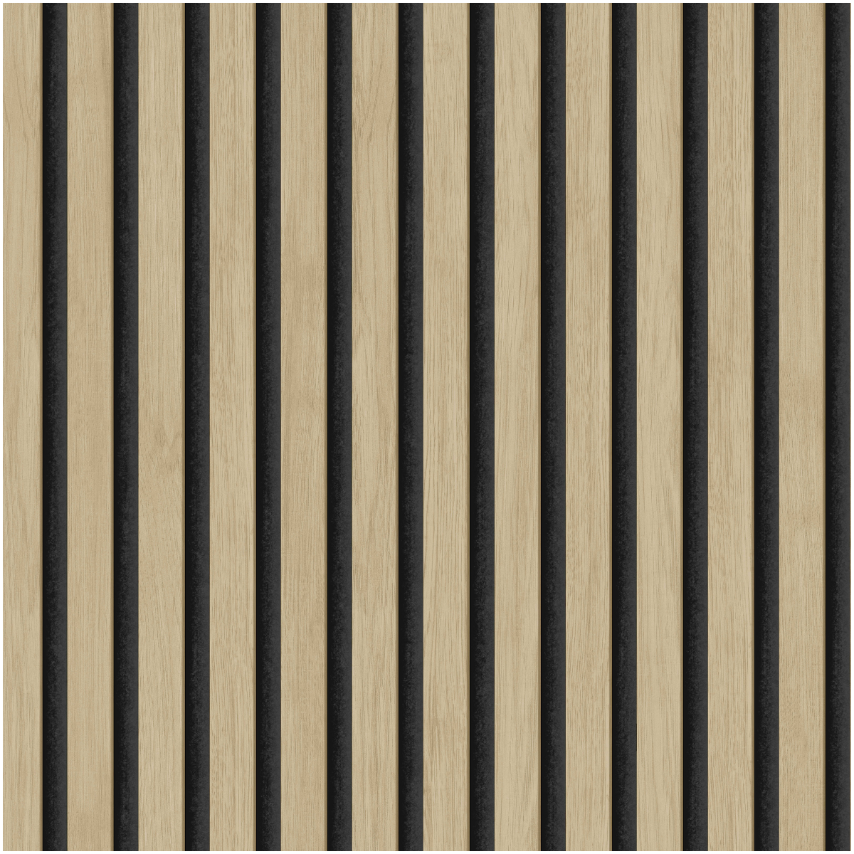 Natural Wood Slat Wallpaper Acoustic Wood Panel Effect Oak Modern Feature Wall