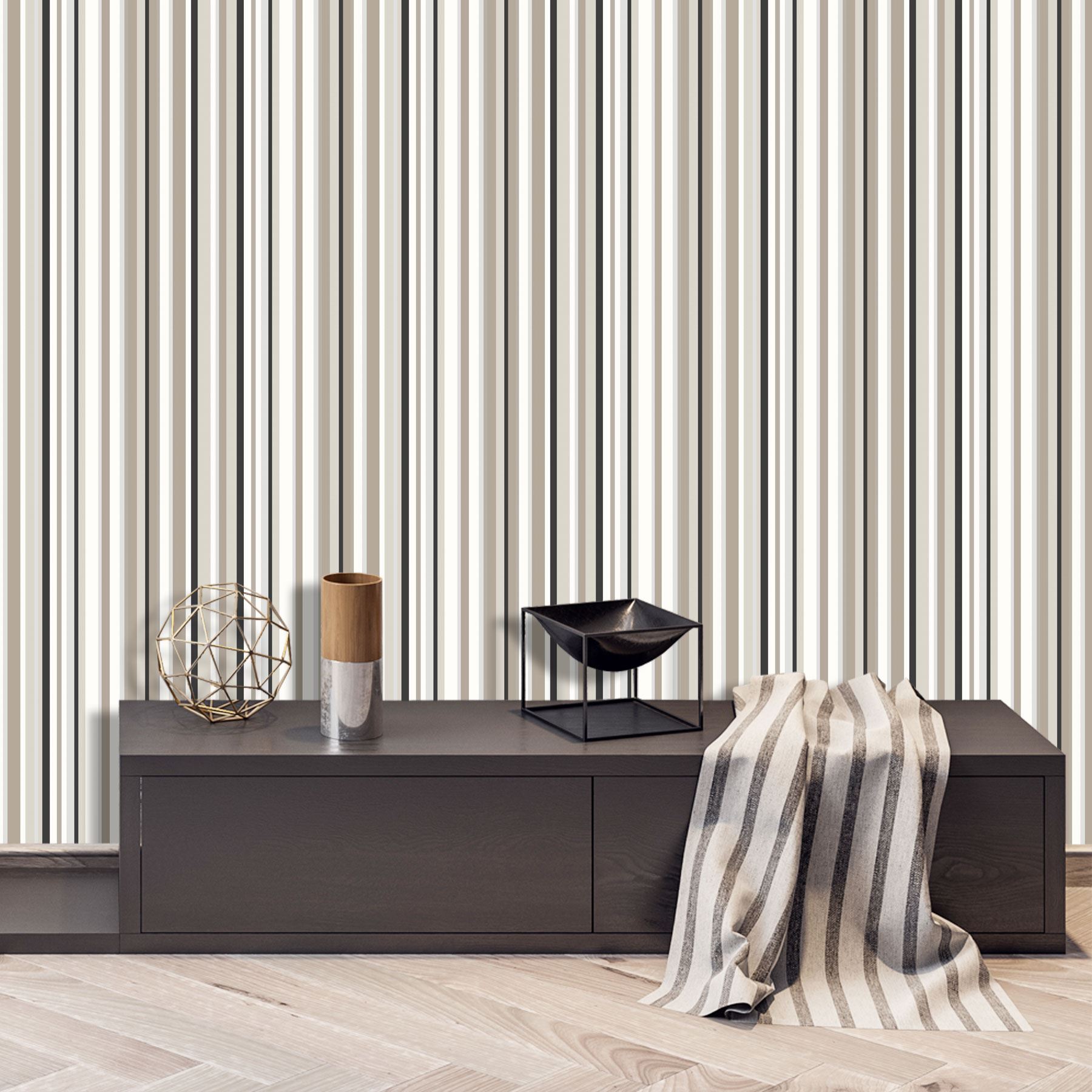 Stripe Wallpaper Metallic Shiny Modern Luxury Barcode Striped Stripey 3