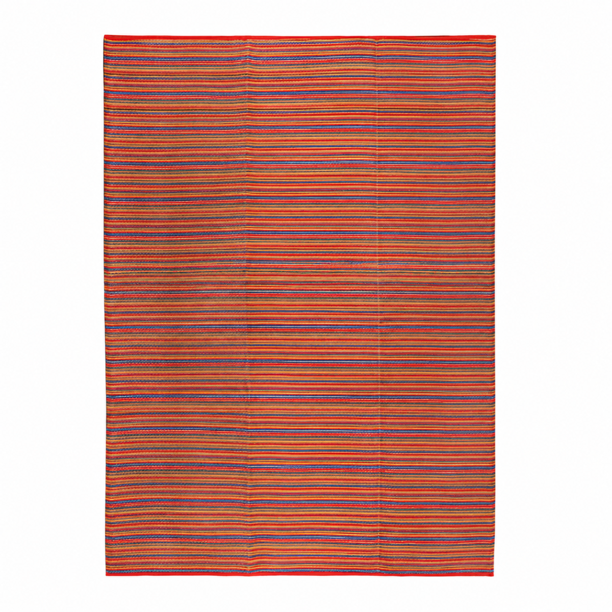 Reversible Outdoor Rug 270x360cm Multicoloured Striped Durable Easy Clean