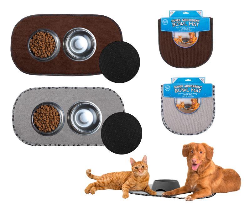 Pet Feeding Mat Microfibre Absorbent Quick Dry Bowl NonSlip Dog Cat