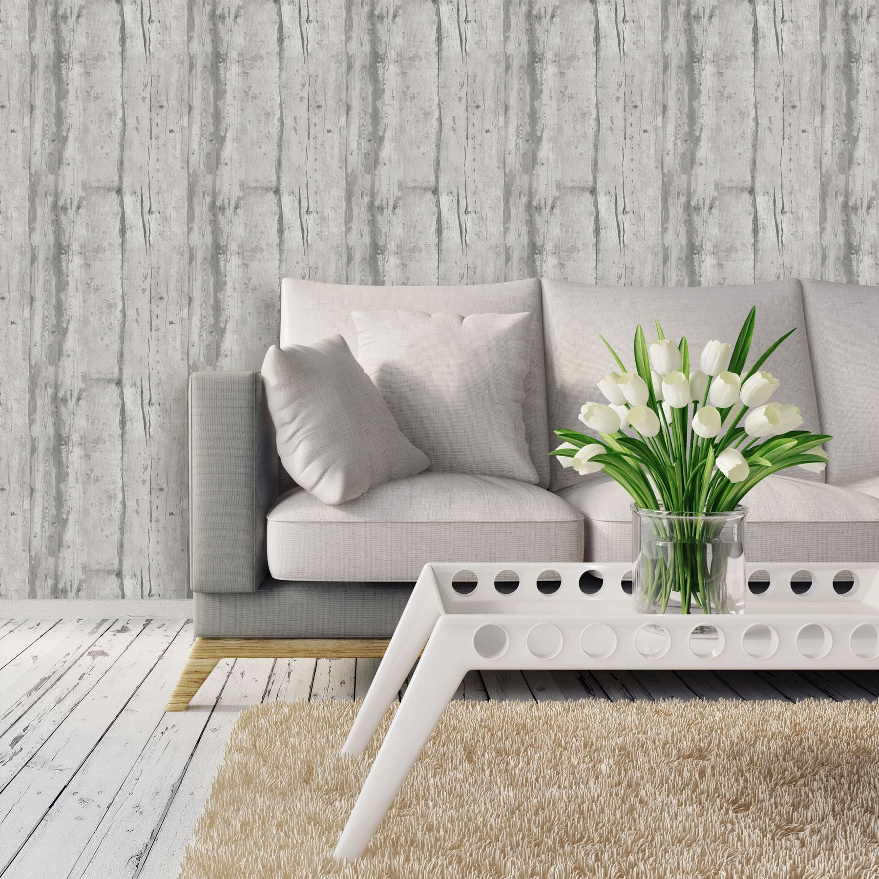 Grey Wood Effect Wallpaper Paste The Wall Textured Vinyl Grains Boards