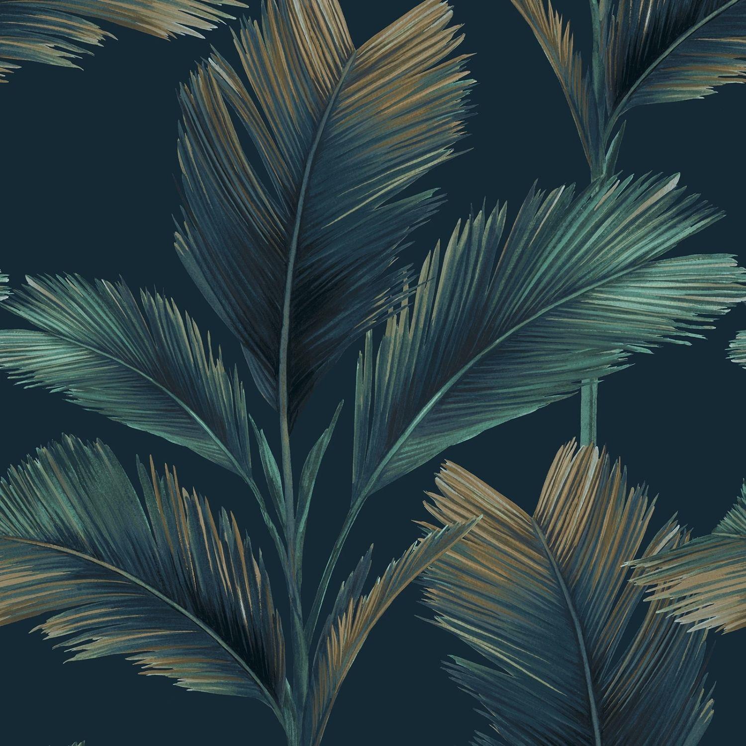 Tapete „Malaysian Palm“ – Naturinspiriertes Palmendesign In Blush/Charcoal (Paste-the-Wall, 10,5 M X 53 Cm)