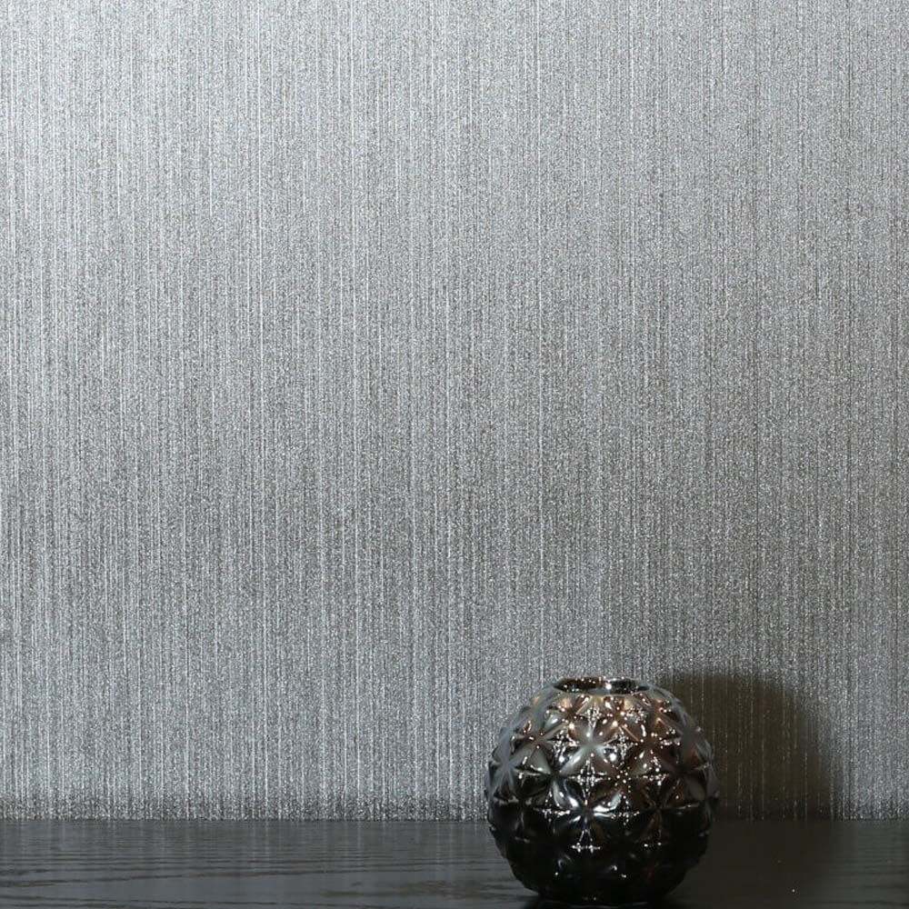 ARTHOUSE SILVER FOIL WOOD MONO VINYL METALLIC WALLPAPER 903807