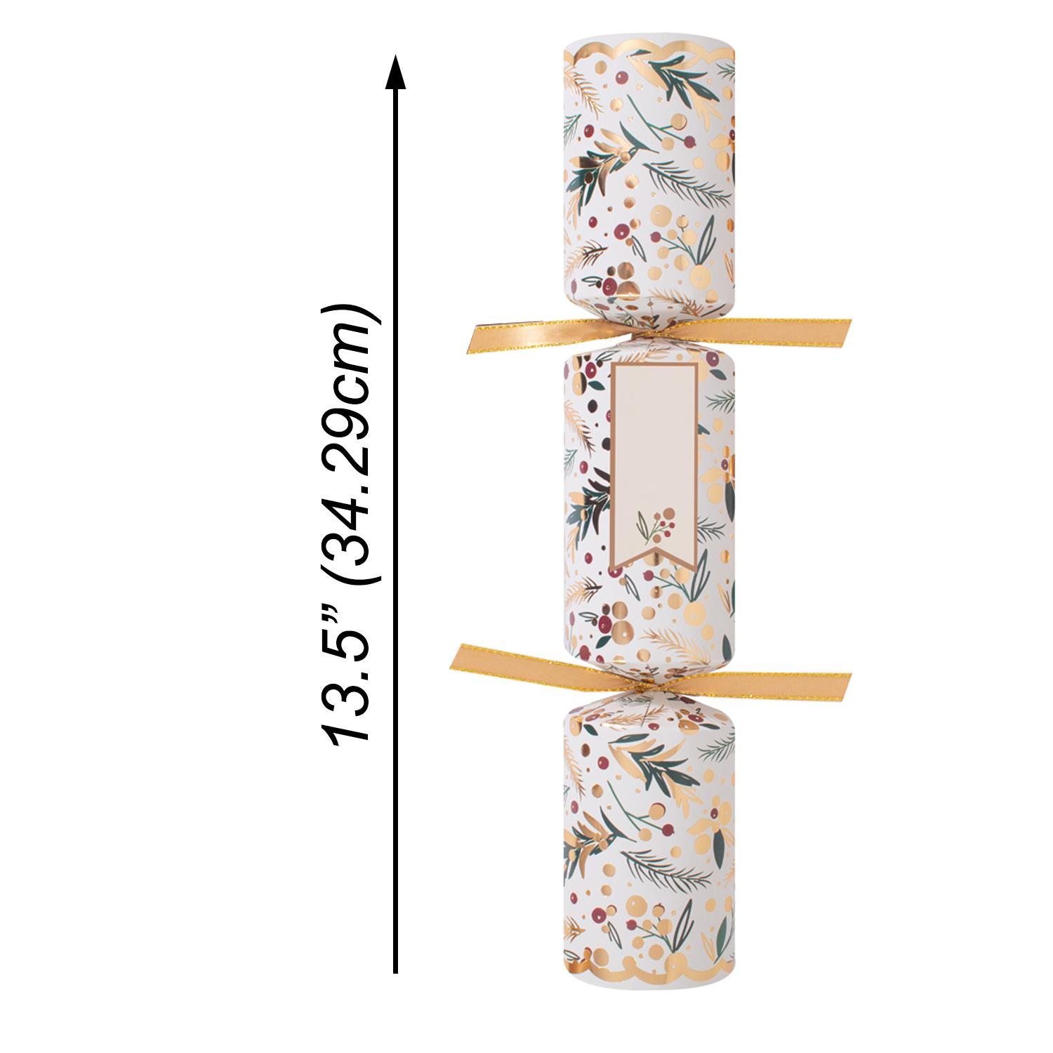 6/12 Make Your Own Christmas Cracker Gold And Cream Personalised Xmas Table Deco - Picture 9 of 11