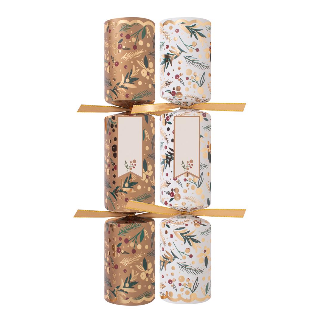6/12 Make Your Own Christmas Cracker Gold And Cream Personalised Xmas Table Deco - Picture 5 of 11