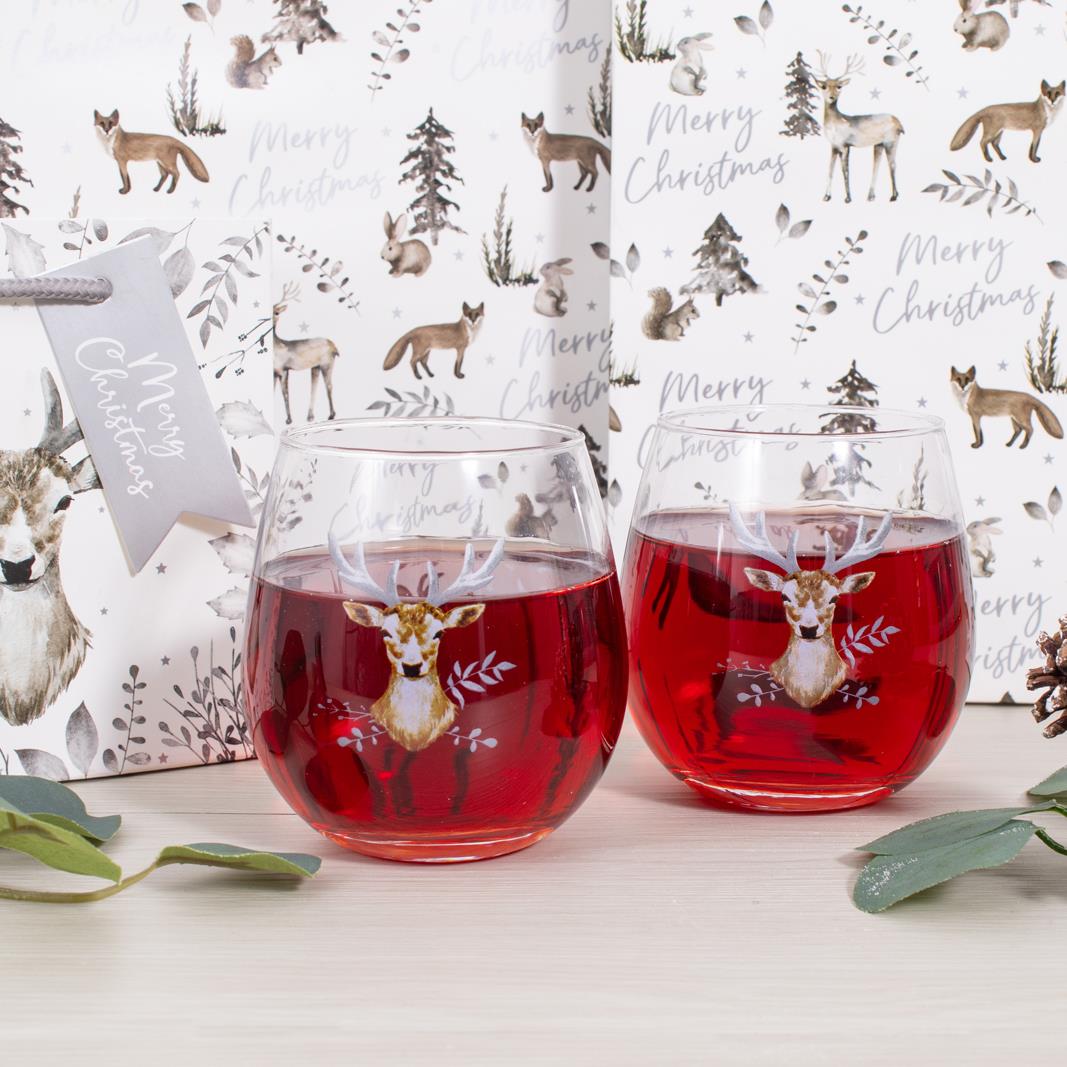 Christmas Tableware Set Grey Stag Design Full Table Setting Ceramic Table Decor - Picture 27 of 51