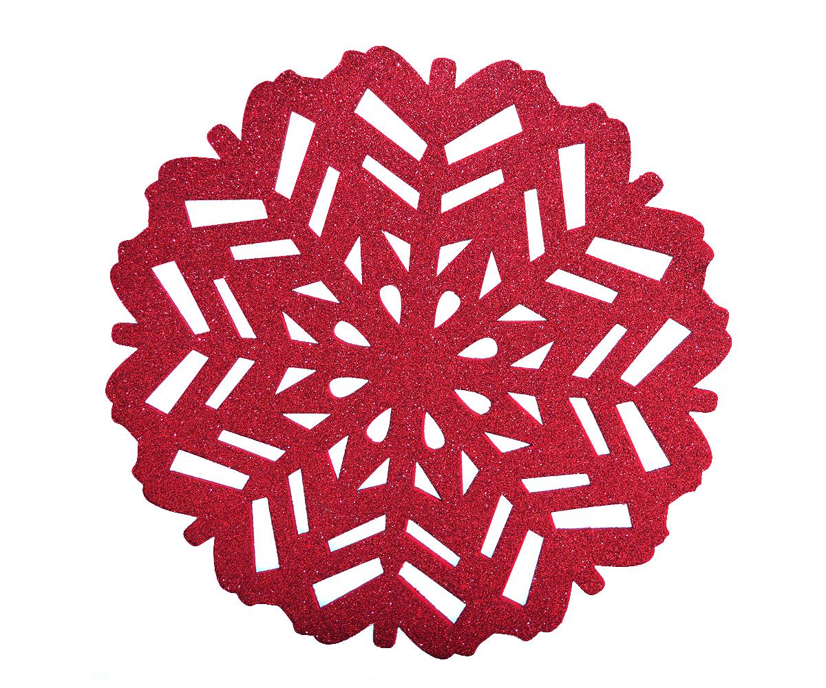 4 Placemats 4 Coasters Table Runner Set Christmas Snowflake Silver Red