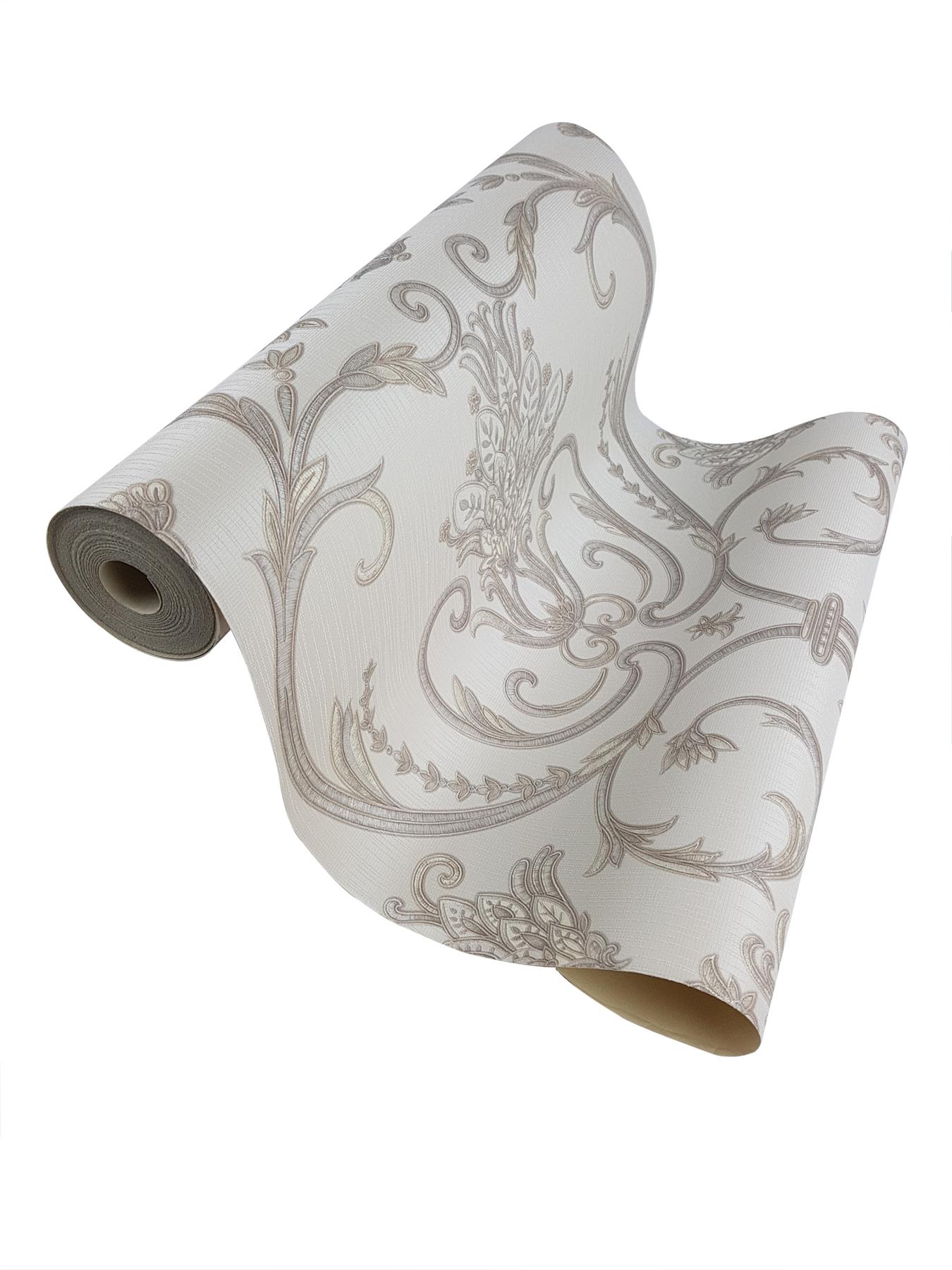 Debona Isabella Damask Ivory Gold Silver Wallpaper Floral Glitter