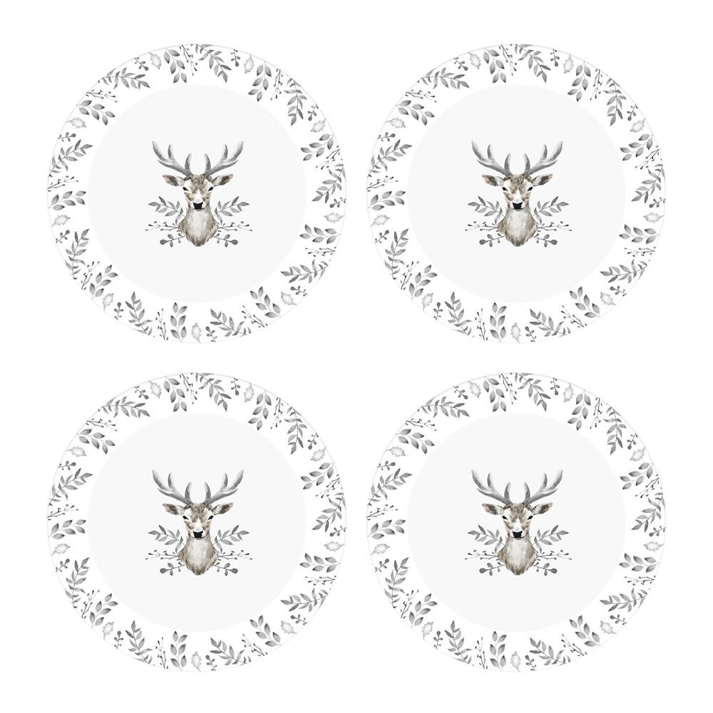 Christmas Tableware Set Grey Stag Design Full Table Setting Ceramic Table Decor - Picture 15 of 51