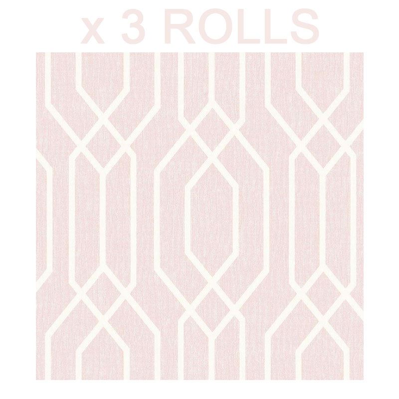 Geometric Abstract Hexagon Shapes Arthouse New York Geo Pink Wallpaper 908208