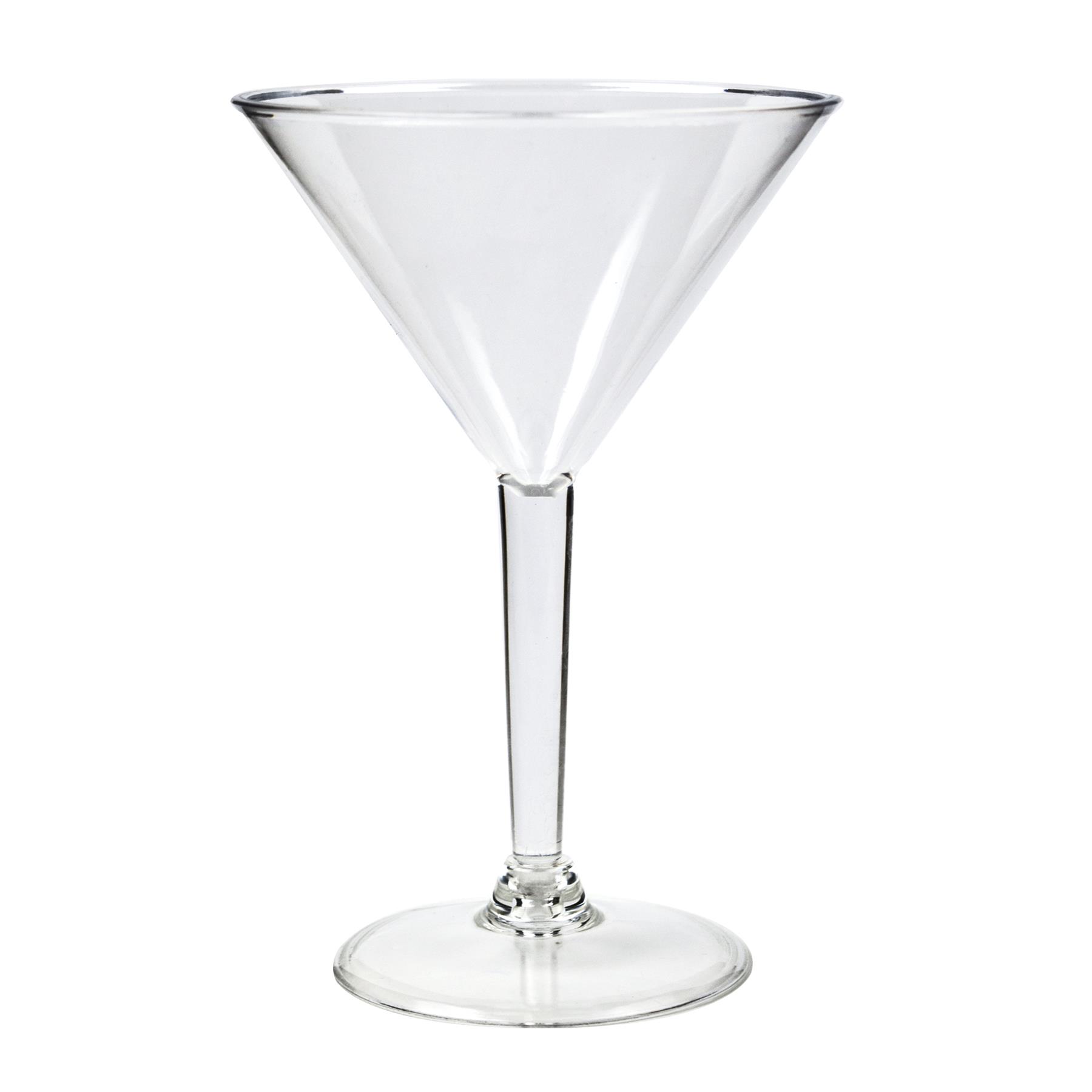 4x Martini Cocktail Glasses Set Clear Reusable Plastic Cup Summer Party