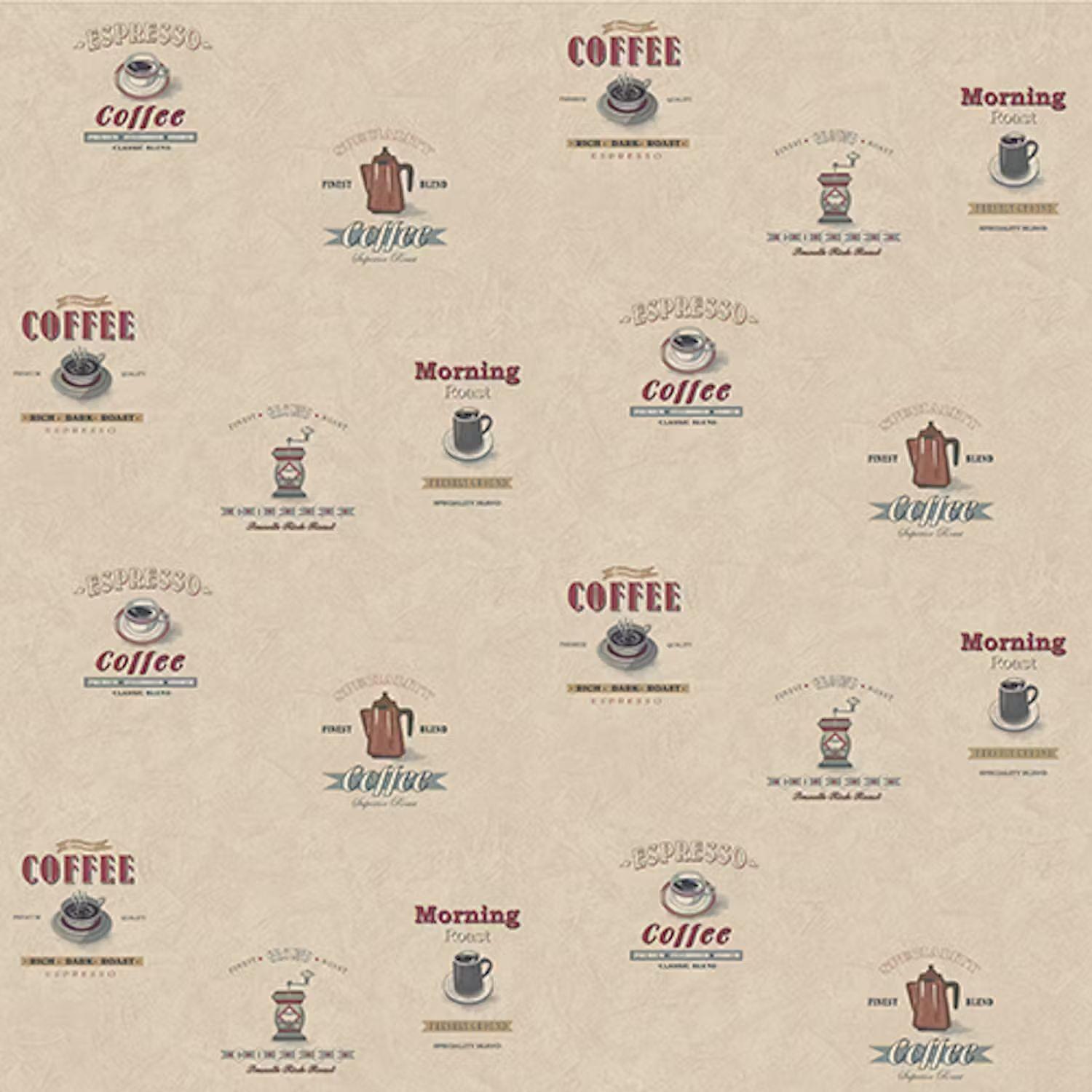Beige Coffee Kitchen Wallpaper Recipes Café Vintage Paste The Wall