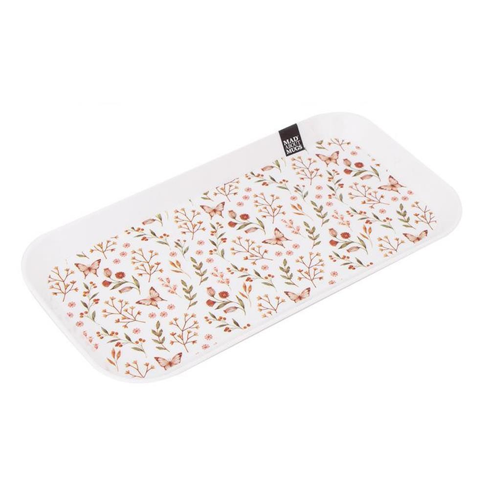 Eucalyptus Strawberry Serving Tray Tea Coffee Mugs Plastic Dish Floral Print - Picture 12 of 13