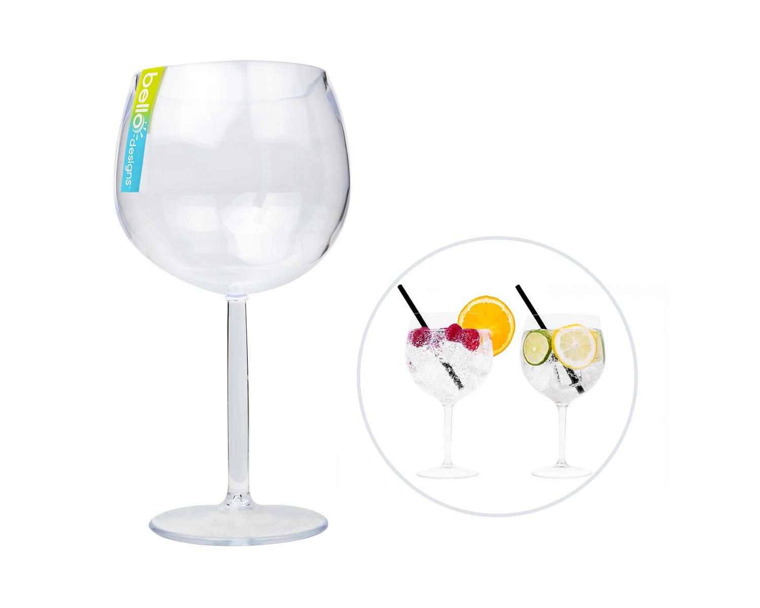 Gin Cocktail Glasses Balloon Clear Plastic Cup Home Picnics BBQ Summer