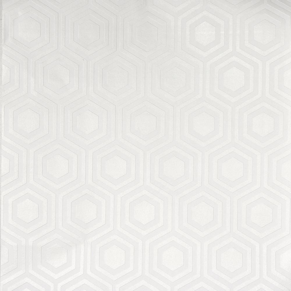 Anaglypta White Paintable Geometric Hexagon Wallpaper Vinyl Paste Wall