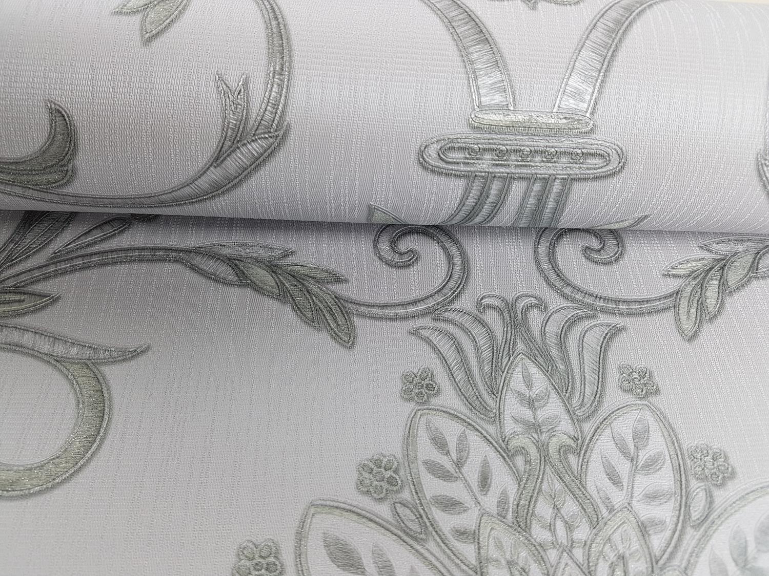 Debona Isabella Damask Ivory Gold Silver Wallpaper Floral Glitter