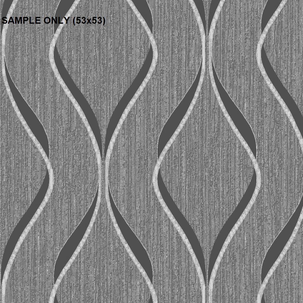 Heavyweight Blown Vinyl Indra Wave Wallpaper Geometric Modern Wallcovering - Picture 14 of 18
