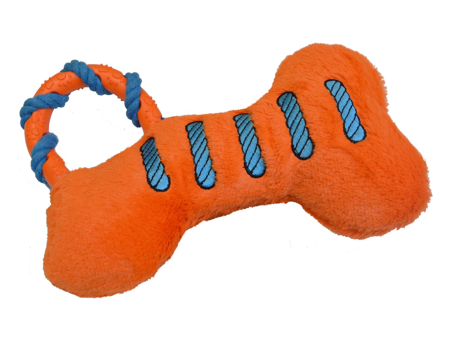 RSPCA Dog Puppy Toy Tug Strong Rubber Chew Knotted Rope Ball Plush Soft