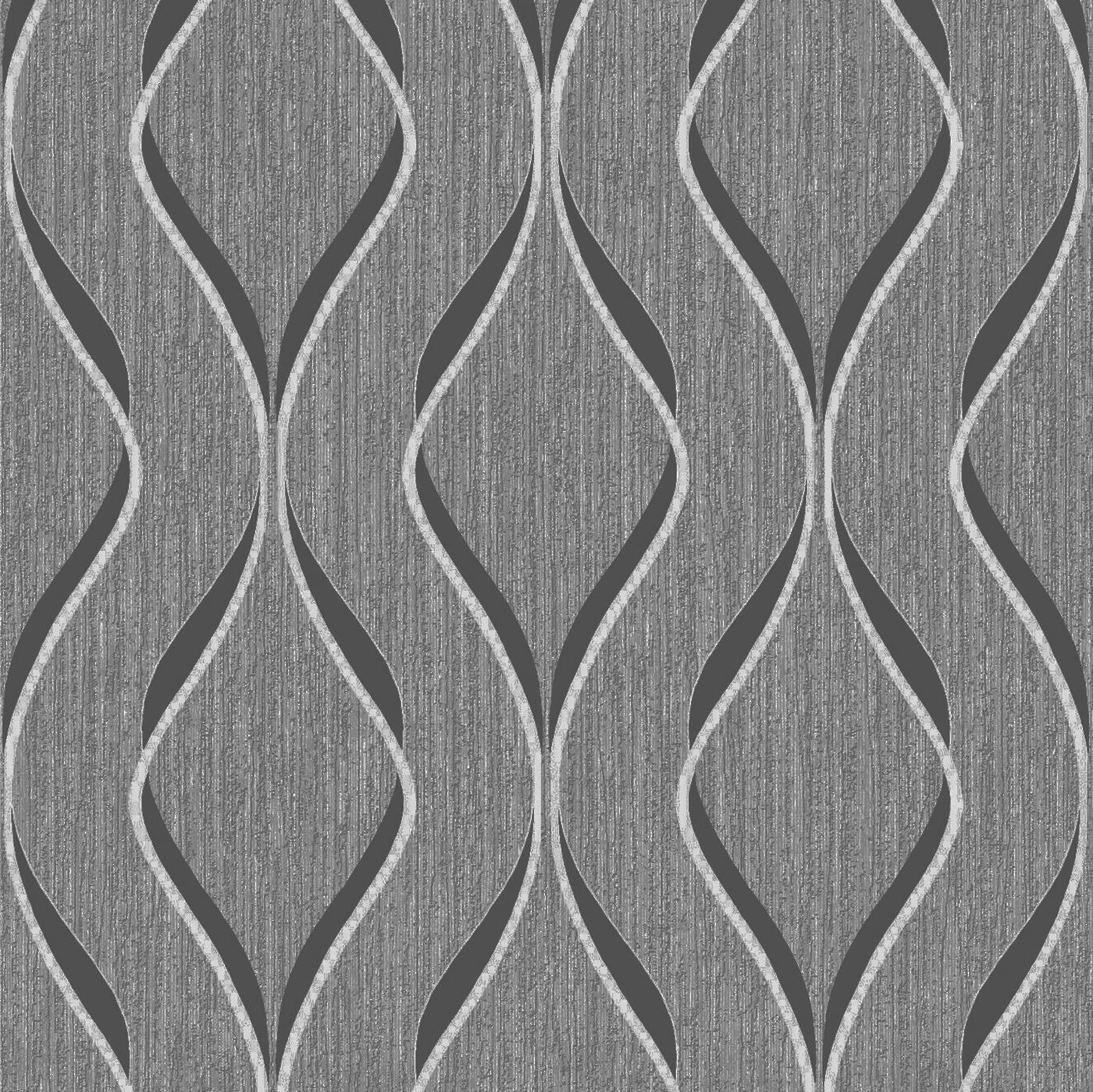 Heavyweight Blown Vinyl Indra Wave Wallpaper Geometric Modern Wallcovering - Picture 11 of 18