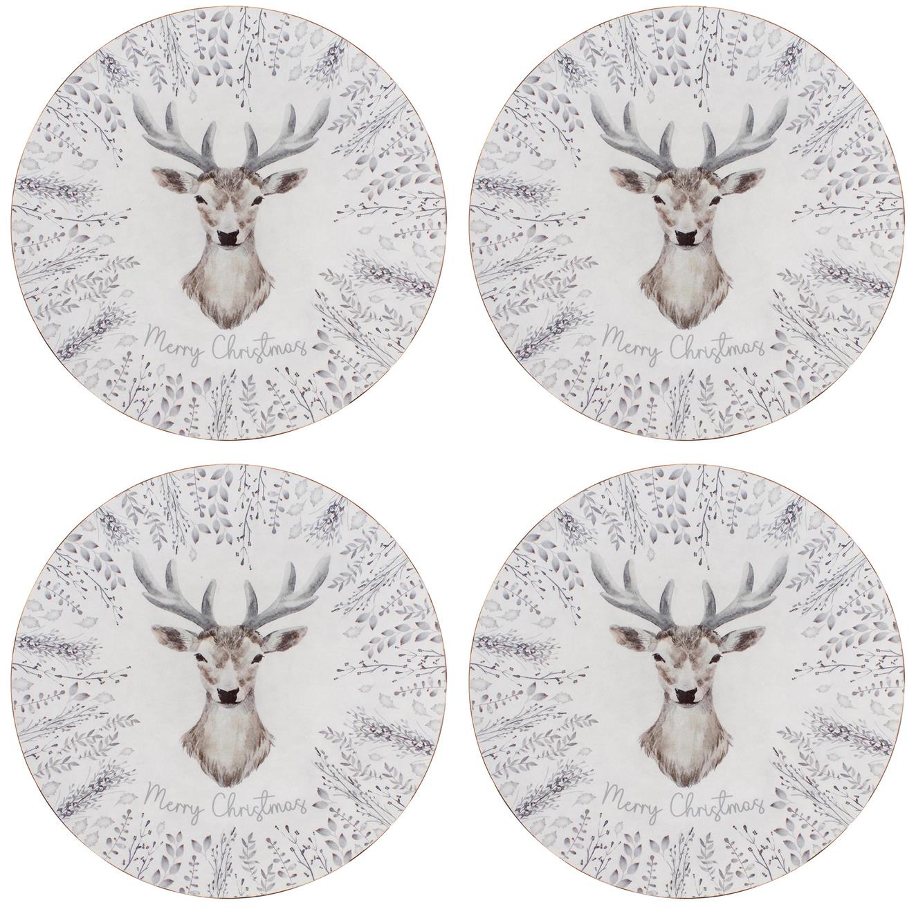 Christmas Tableware Set Grey Stag Design Full Table Setting Ceramic Table Decor - Picture 21 of 51