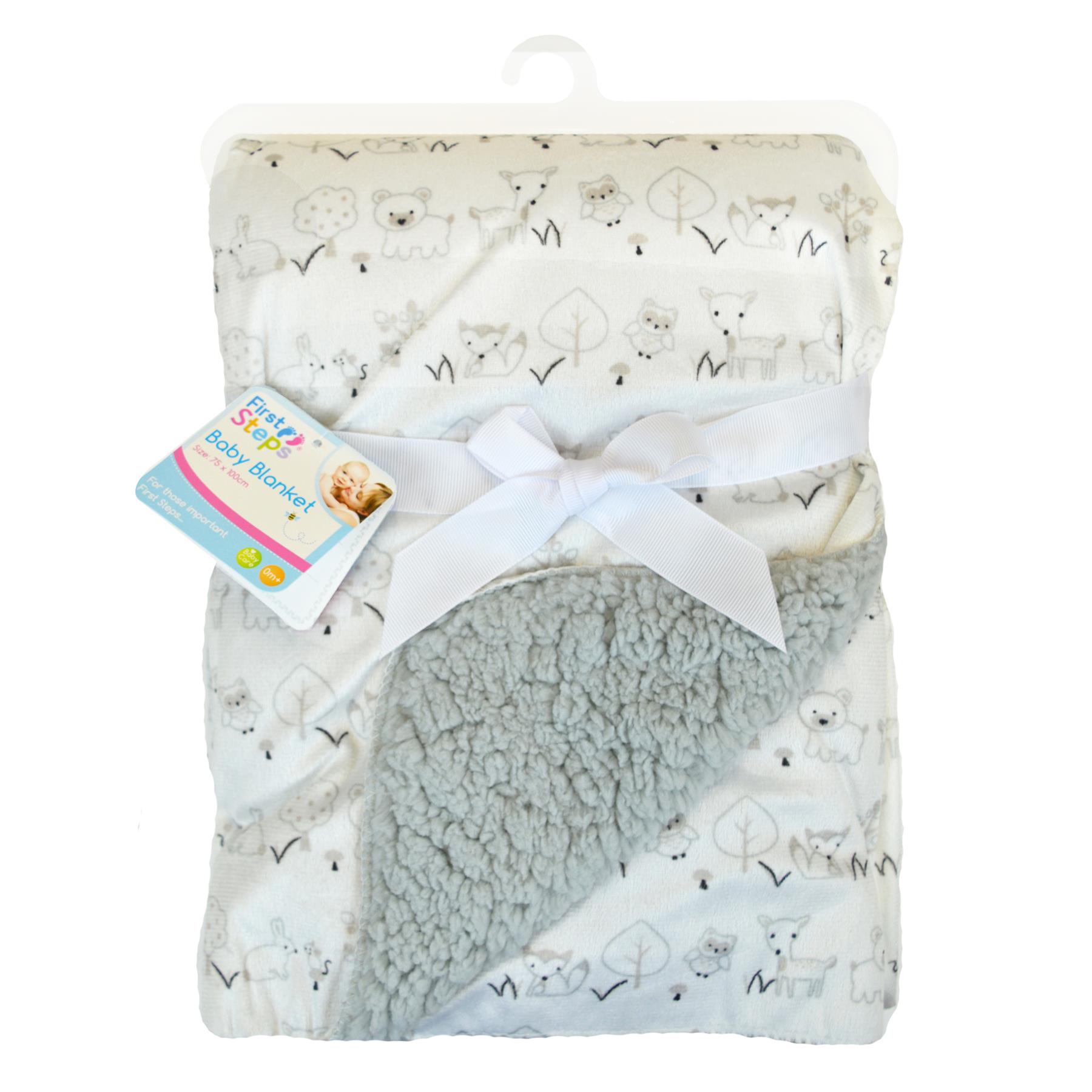 Babies Soft Fleece Blanket Wrap Teddy Bears 75 x 100cm
